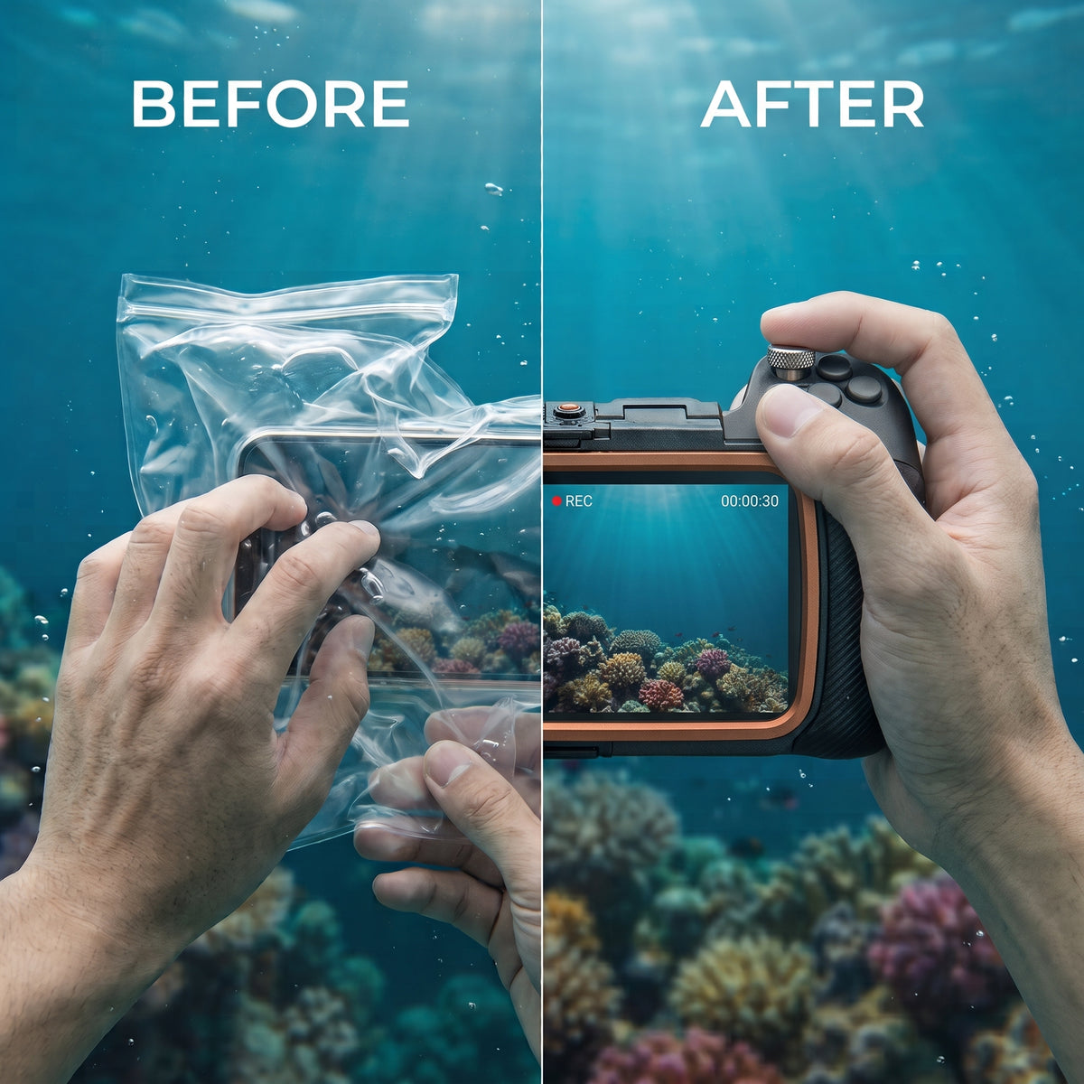 Underwater Phone Housing 20m | Dive Case with Bluetooth Grip