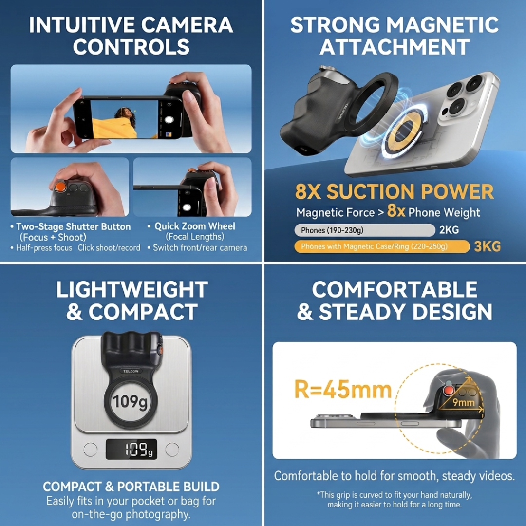 MagSafe Camera Grip For Selfies & Steady One-Handed Shots