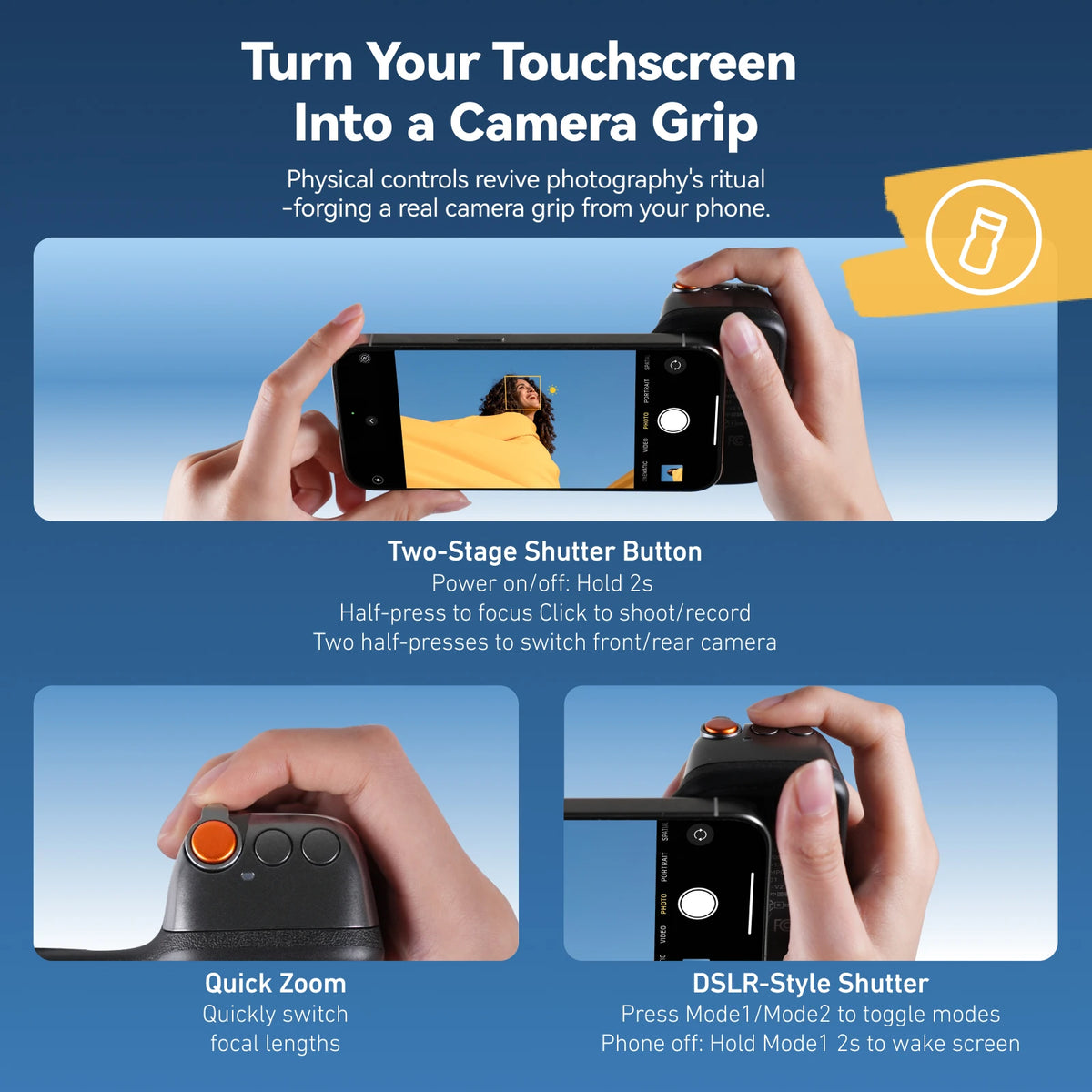 MagSafe Camera Grip | Bluetooth Shutter & Remote for iPhone