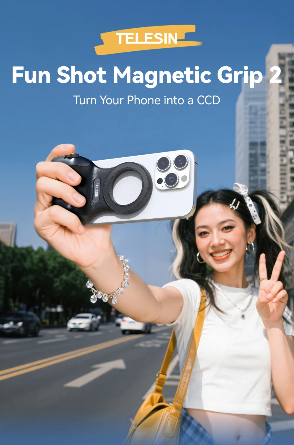 MagSafe Camera Grip | Bluetooth Shutter & Remote for iPhone
