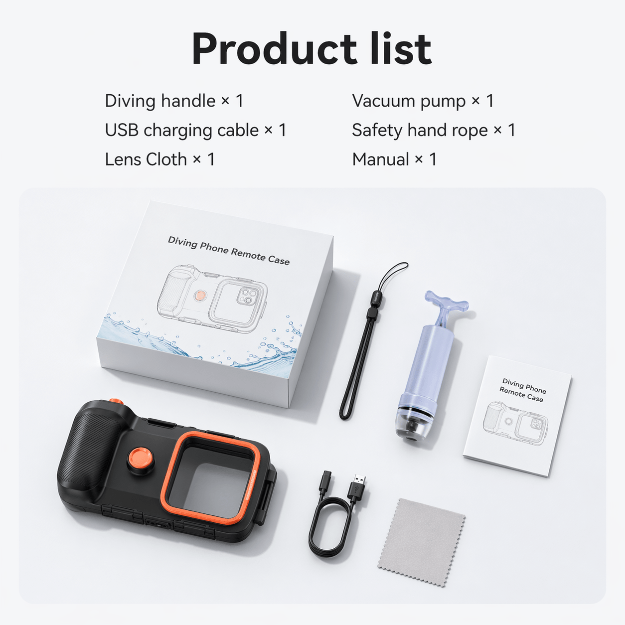 Waterproof Diving Phone Case with Hand Grip & Bluetooth Remote - Happy Amazing