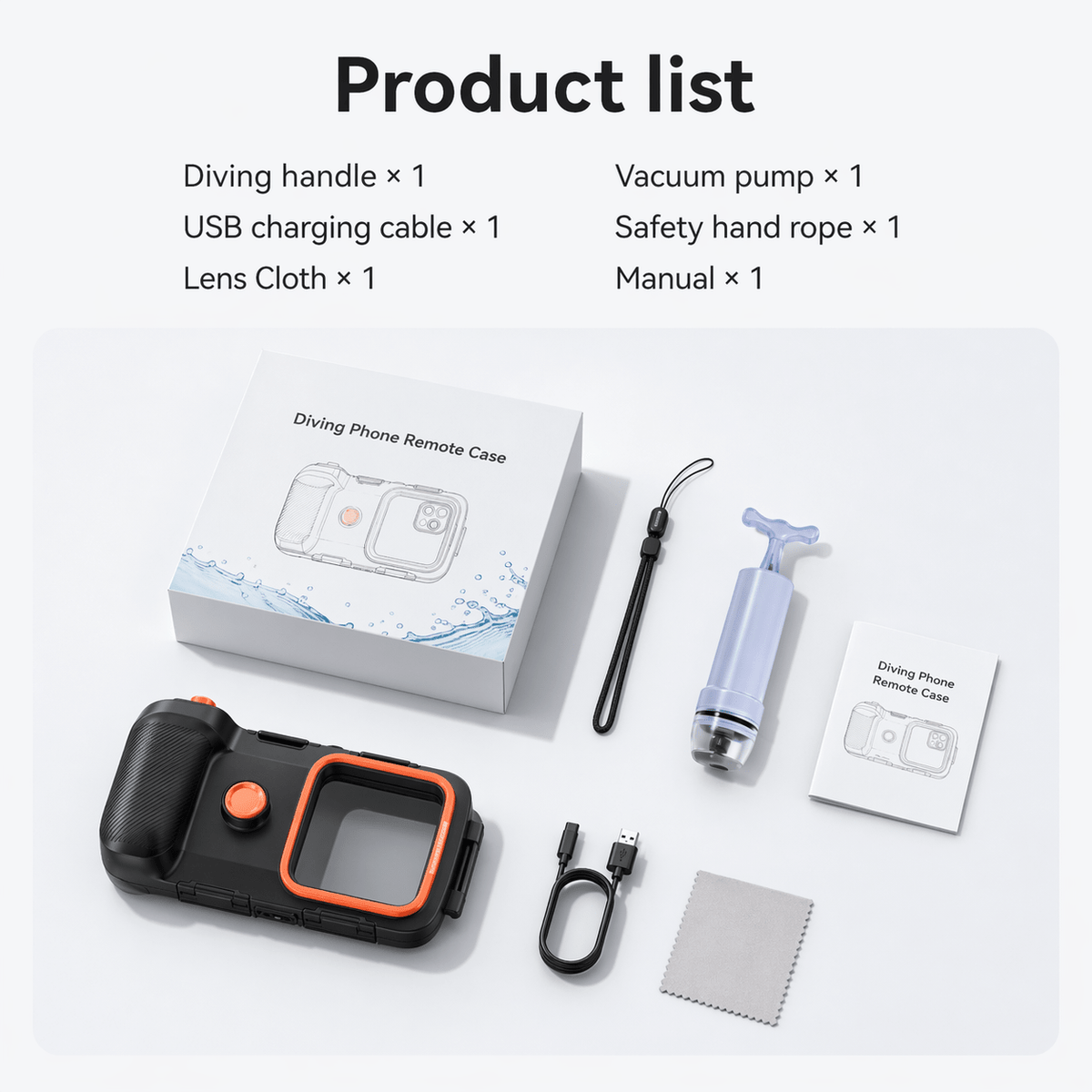 Waterproof Diving Phone Case with Hand Grip & Bluetooth Remote - Happy Amazing